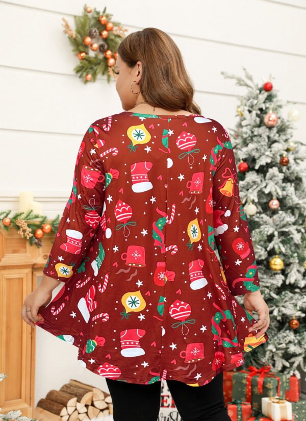 Tunic Tops for Women Plus Size 3/4 Sleeve Crew Neck Swing Flare Loose T-Shirt Blouses to Wear with Leggings - Image 6