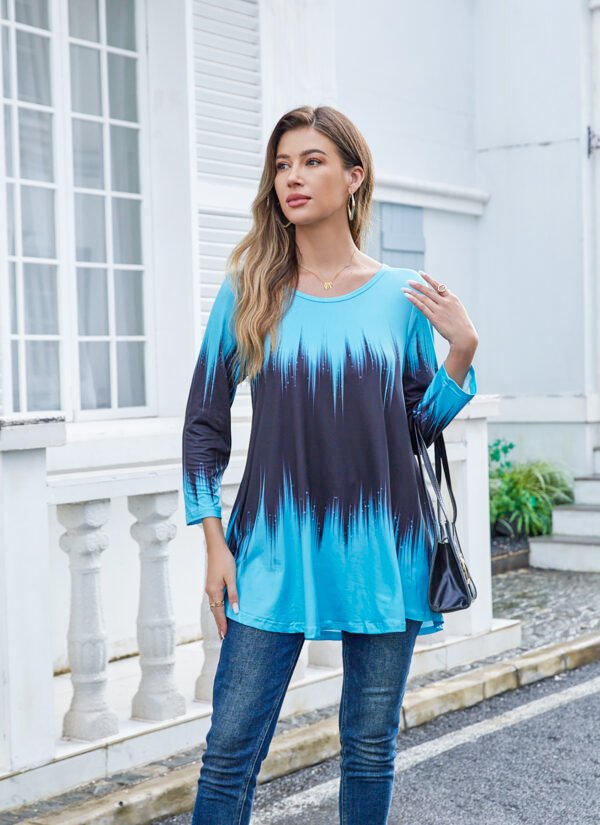Tunic Tops for Women Plus Size 3/4 Sleeve Crew Neck Swing Flare Loose T-Shirt Blouses to Wear with Leggings - Image 6