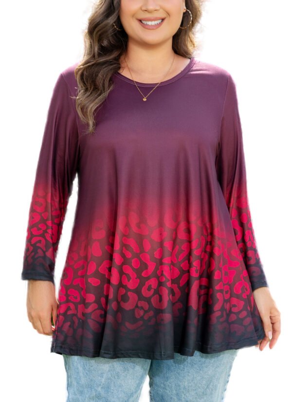 Tunic Tops for Women Plus Size 3/4 Sleeve Crew Neck Swing Flare Loose T-Shirt Blouses to Wear with Leggings - Image 10
