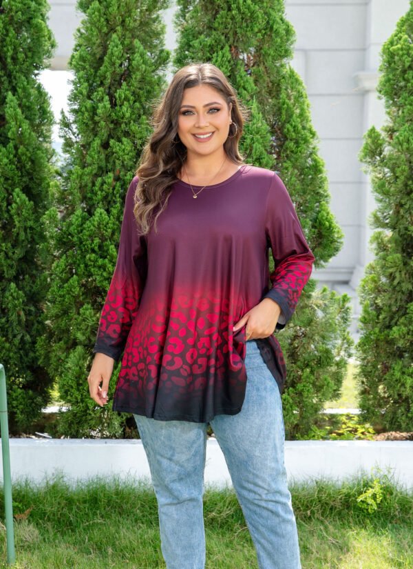 Tunic Tops for Women Plus Size 3/4 Sleeve Crew Neck Swing Flare Loose T-Shirt Blouses to Wear with Leggings - Image 9