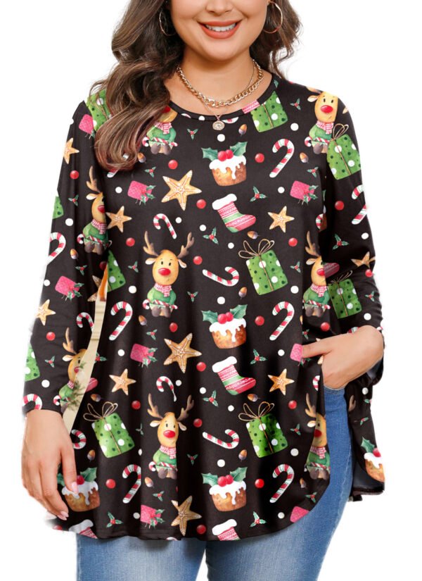 Tunic Tops for Women Plus Size 3/4 Sleeve Crew Neck Swing Flare Loose T-Shirt Blouses to Wear with Leggings - Image 7