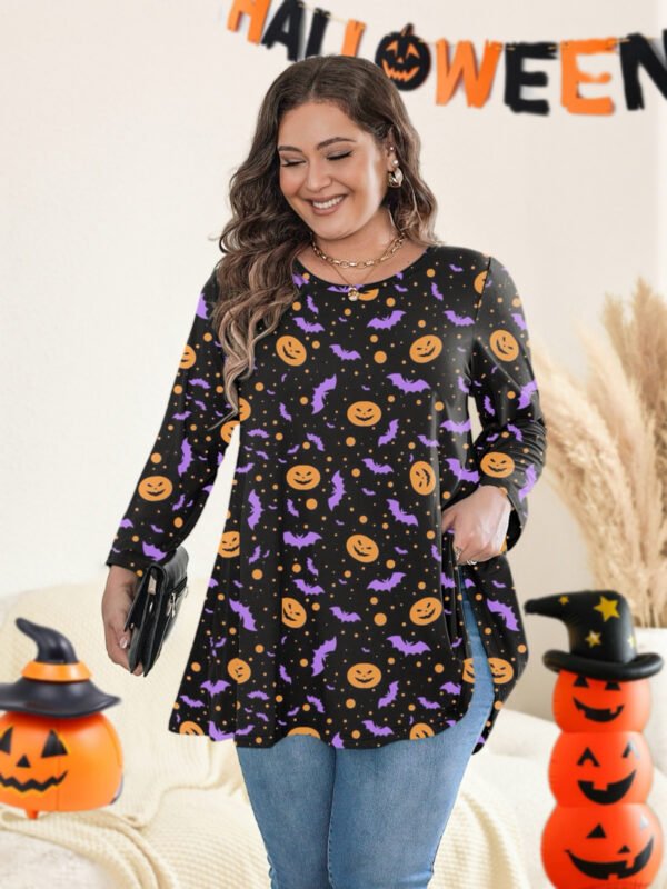 Womens Tunic Tops 3/4 Sleeve Plus Size Crew Neck Swing Flare Loose Fit T-Shirt Blouses to Wear with Leggings - Image 4