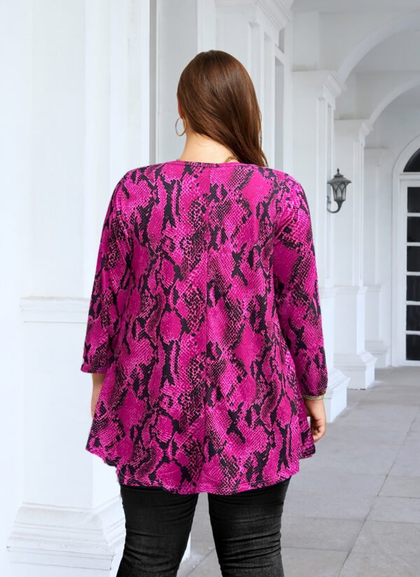 Womens Tunic 3/4 Sleeve Plus Size Tops Crew Neck Swing Flowy Loose Fit T-Shirt Blouses to Wear with Leggings - Image 5
