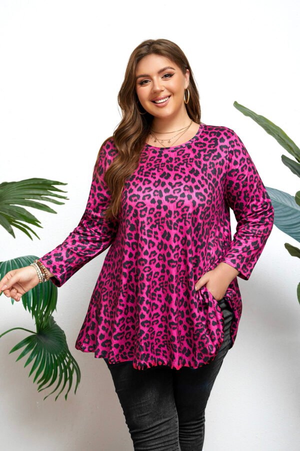 Womens Tunic Tops 3/4 Sleeve Plus Size Crew Neck Swing Flare Loose Fit T-Shirt Blouses to Wear with Leggings - Image 10