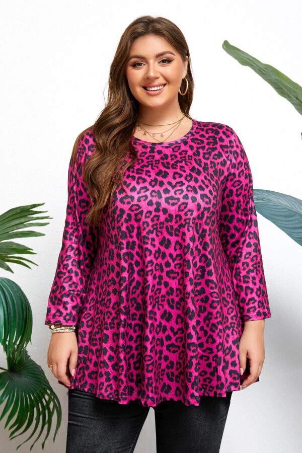 Womens Tunic Tops 3/4 Sleeve Plus Size Crew Neck Swing Flare Loose Fit T-Shirt Blouses to Wear with Leggings - Image 8