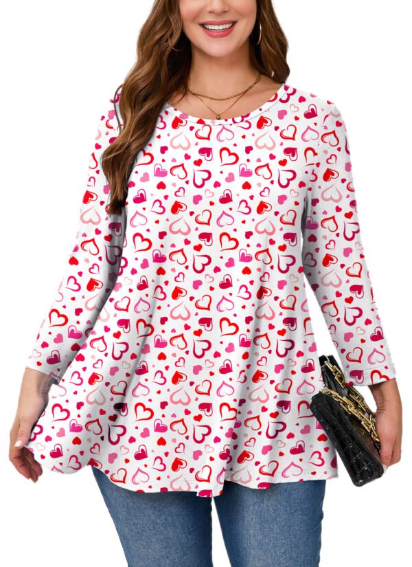 Womens Tunic 3/4 Sleeve Plus Size Tops Crew Neck Swing Flowy Loose Fit T-Shirt Blouses to Wear with Leggings - Image 6