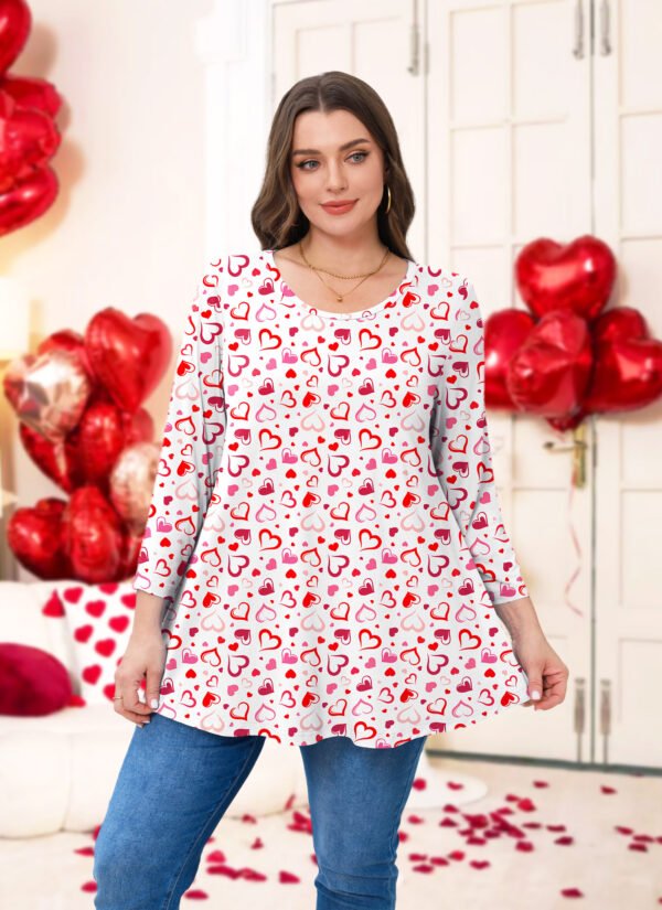 Womens Tunic 3/4 Sleeve Plus Size Tops Crew Neck Swing Flowy Loose Fit T-Shirt Blouses to Wear with Leggings - Image 4