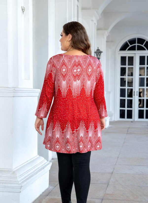 Tunic Tops for Women Plus Size 3/4 Sleeve Crew Neck Swing Flare Loose T-Shirt Blouses to Wear with Leggings - Image 3