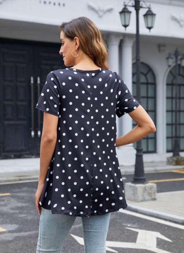 Tunic Tops for Women Plus Size Short Sleeve Crew Neck Swing Flare Loose T-Shirt Blouses to Wear with Leggings - Image 6