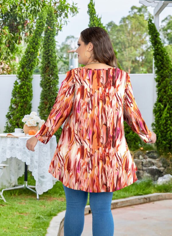 Tunic Tops for Women Plus Size 3/4 Sleeve Crew Neck Swing Flare Loose T-Shirt Blouses to Wear with Leggings - Image 6