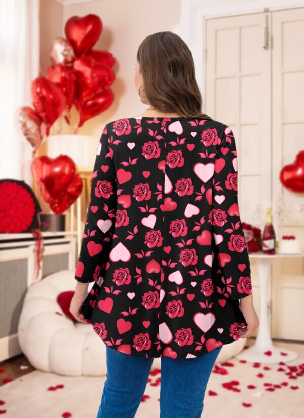 Womens Tunic 3/4 Sleeve Plus Size Tops Crew Neck Swing Flowy Loose Fit T-Shirt Blouses to Wear with Leggings - Image 7
