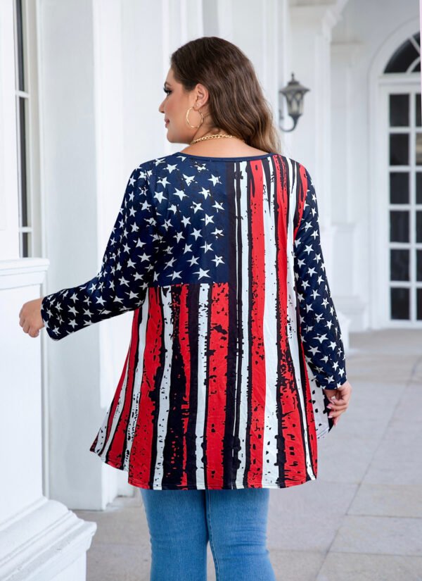 Tunic Tops for Women Plus Size 3/4 Sleeve Crew Neck Swing Flare Loose T-Shirt Blouses to Wear with Leggings - Image 4